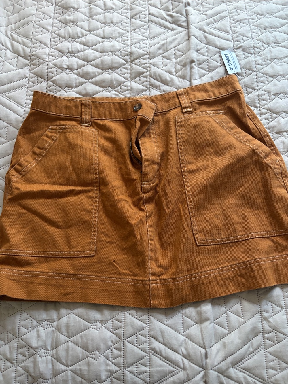 Old Navy Women's Rust Orange Utility Mini Skirt